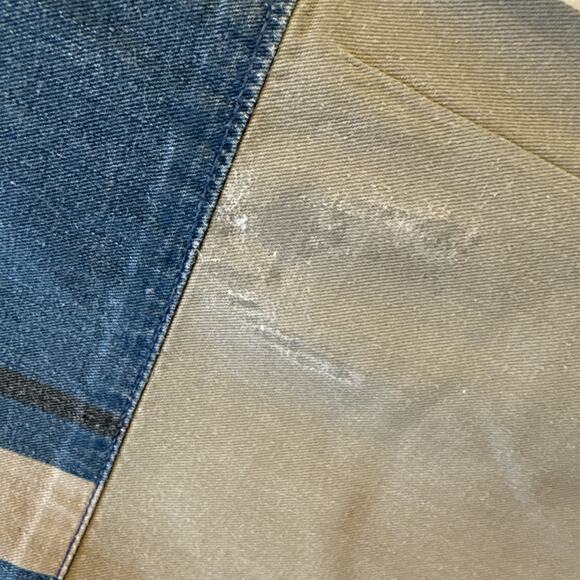 VTG Wrangler Brushpopper X-Long Tails Mens 17.5x36 Tan Black Striped Cowboy 90s - Picture 4 of 7